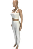 Pink Fashion Sexy adult Ma'am Patchwork Solid Two Piece Suits pencil Sleeveless Two Pieces