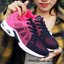 Rose Red Casual Sportswear Patchwork Frenulum Contrast Round Comfortable Sport Running Shoes
