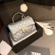 Silver Casual Daily Letters Patchwork Texture Bags