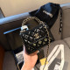 Black Casual Daily Letters Patchwork Rhinestone Decor Texture Bags