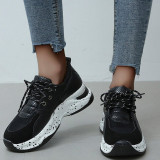 Black Casual Sportswear Patchwork Belted Contrast Round Comfortable Out Door Shoes