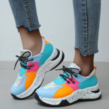 Light Blue Casual Sportswear Patchwork Belted Contrast Round Comfortable Out Door Shoes