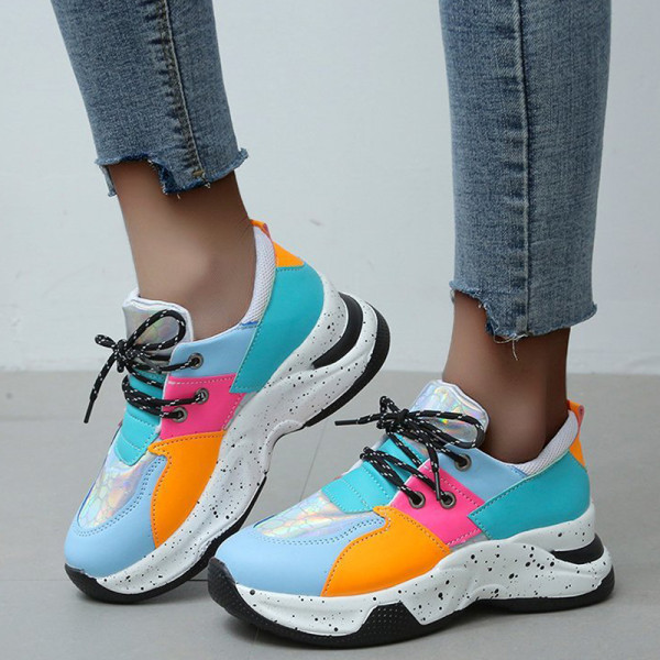 Light Blue Casual Sportswear Patchwork Belted Contrast Round Comfortable Out Door Shoes