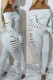 Grey Casual Solid Color Hollow Out Patchwork Backless Off Shoulder Skinny Jumpsuits