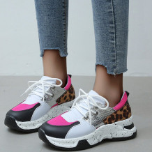 Rose Red Casual Sportswear Patchwork Belted Contrast Round Comfortable Out Door Shoes
