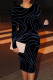 Blue Black Casual Stripe Patchwork O Neck Wrapped Skirt Dresses