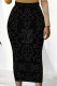 Black Casual Letter Print Gradient Contrast Regular High Waist Full Print Bottoms