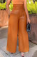 Orange Street Solid Color Patchwork With Belt Zipper Loose High Waist Wide Leg Patchwork Bottoms