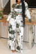 White Green Casual Street Tie Dye Print Letters Contrast O Neck Long Sleeve Two Pieces