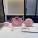 Pink Casual Street Solid Color Patchwork Metal Accessories Trim Texture Bags