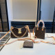 Brown Casual Letters Patchwork Contrast Adjustable Bags