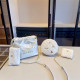 White Casual Daily Letters Draw String Metal Accessories Trim Bags