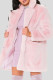 Pink Casual Solid Color Pocket Buckle Patchwork Turndown Collar Outerwear