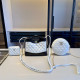 Black And White Casual Street Solid Color Metal Accessories Trim Chains Contrast Bags