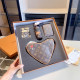 Brown Casual Street Heart Shaped Letters Patchwork Zipper Bags