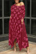 Red Casual Street Letter Print Pocket Irregular Contrast O Neck Irregular Dresses