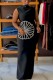 Black Celebrities Formal Elegant Patchwork Hot Drilling Slit O Neck Long Dresses