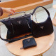 Black Casual Daily Letters Patchwork Zipper Bags