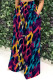 Yellow And Blue Casual Print Pocket Patchwork Loose High Waist Wide Leg Full Print Bottoms