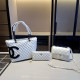 White Casual Street Letters Patchwork Texture Contrast Bags