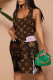 Dark Brown Sexy Street Cartoon Print Letters Contrast U Neck Printed Dresses