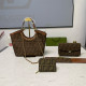 Brown Casual Letters Patchwork Chains Contrast Bags