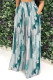 Cyan Casual Street Striped Print Pocket Contrast Loose High Waist Wide Leg Full Print Bottoms