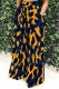 Orange Blue Casual Print Pocket Patchwork Loose High Waist Wide Leg Full Print Bottoms