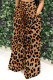 Brown Casual Print Pocket Patchwork Loose High Waist Wide Leg Full Print Bottoms