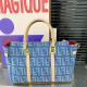 Blue Casual Letters Patchwork Zipper Contrast Bags