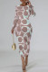Pink Casual Street Letter Print Gradient Contrast O Neck Printed Dresses