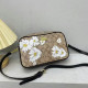 Khaki Casual Daily Flowers Letters Patchwork Zipper Contrast Bags