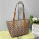 Light Coffee Casual Street Letters Patchwork Zipper Contrast Bags