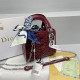 Burgundy Daily Celebrities Solid Color Patchwork Chains Bags