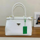 White Casual Daily Solid Color Patchwork Zipper Bags