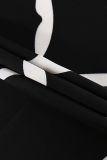 Black Casual Living Geometric Print Bandage Sleepwear