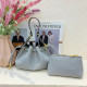 Sky Blue Casual Daily Solid Color Draw String Adjustable Bags