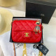 Red Casual Street Solid Color Patchwork Metal Accessories Trim Bags