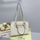 White Casual Street Letters Patchwork Zipper Contrast Bags