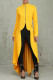 Yellow Casual Print Patchwork Zipper Zipper Collar Irregular Dresses