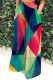 Red Green Casual Print Pocket Patchwork Loose High Waist Wide Leg Full Print Bottoms