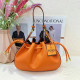 Orange Casual Daily Solid Color Draw String Adjustable Bags