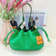 Green Casual Daily Solid Color Draw String Adjustable Bags