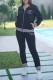 Black Casual Sportswear Daily Embroidery Patchwork Zipper Collar Long Sleeve Two Pieces