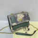 Green Casual Street Letters Gradient Patchwork Chains Contrast Bags
