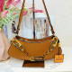 Dark Orange Casual Daily Solid Color Patchwork Chains Zipper Bags