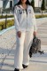 Black Casual Patchwork Zipper Embossed Hooded Long Sleeve Two Pieces