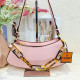 Pink Casual Daily Solid Color Patchwork Chains Zipper Bags