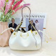 White Casual Daily Solid Color Draw String Adjustable Bags