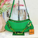 Green Casual Daily Solid Color Patchwork Chains Zipper Bags
